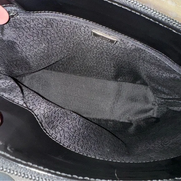 Gianni Versace vintage black patent leather tote shoulder bag silver hardware - Picture 8 of 16